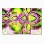 Raspberry Lime Mystical Magical Lake, Abstract  Postcards 5  x 7  (10 Pack)
