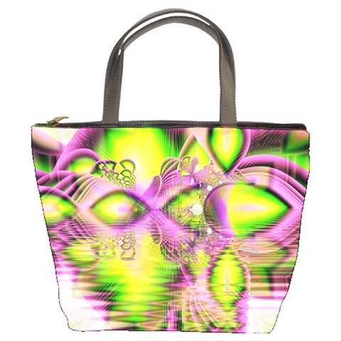 Raspberry Lime Mystical Magical Lake, Abstract  Bucket Handbag from UrbanLoad.com Front