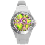 Raspberry Lime Mystical Magical Lake, Abstract  Plastic Sport Watch (Large)
