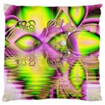 Raspberry Lime Mystical Magical Lake, Abstract  Large Cushion Case (Single Sided) 