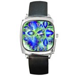 Irish Dream Under Abstract Cobalt Blue Skies Square Leather Watch