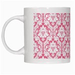 White On Soft Pink Damask White Coffee Mug