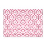 White On Soft Pink Damask A4 Sticker 100 Pack