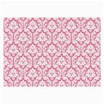 White On Soft Pink Damask Glasses Cloth (Large, Two Sided)
