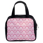 soft Pink Damask Pattern Classic Handbag (Two Sides)