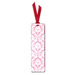 White On Soft Pink Damask Small Bookmark