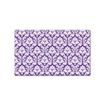White on Purple Damask Sticker 100 Pack (Rectangle)