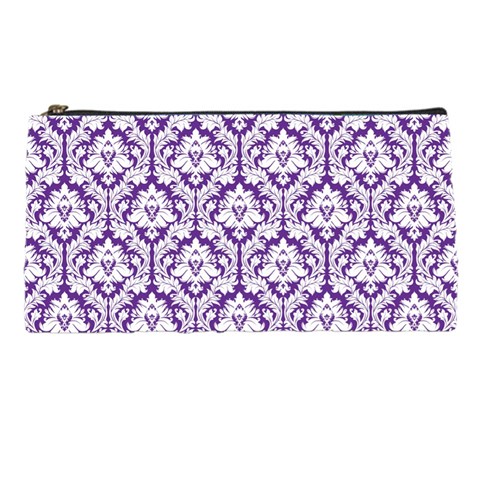 Royal Purple Damask Pattern Pencil Case from UrbanLoad.com Front