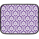 Royal Purple Damask Pattern Double Sided Fleece Blanket (Mini)