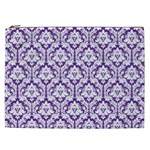 Royal Purple Damask Pattern Cosmetic Bag (XXL)