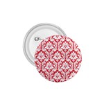 White On Red Damask 1.75  Button