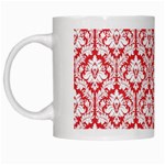 White On Red Damask White Coffee Mug