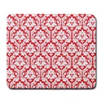 White On Red Damask Large Mouse Pad (Rectangle)