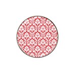 White On Red Damask Golf Ball Marker (for Hat Clip)
