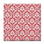 White On Red Damask Face Towel