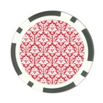 White On Red Damask Poker Chip (10 Pack)