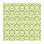 White On Spring Green Damask Glasses Cloth (Medium)