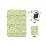 White On Spring Green Damask Playing Cards (Mini)