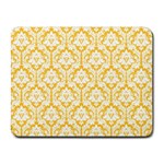 White On Sunny Yellow Damask Small Mouse Pad (Rectangle)
