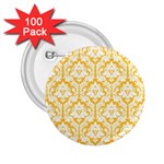 White On Sunny Yellow Damask 2.25  Button (100 pack)