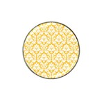White On Sunny Yellow Damask Golf Ball Marker (for Hat Clip)