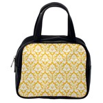 White On Sunny Yellow Damask Classic Handbag (One Side)