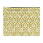 Sunny Yellow Damask Pattern Cosmetic Bag (XL)