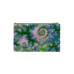 Rose Apple Green Dreams, Abstract Water Garden Cosmetic Bag (Small) from UrbanLoad.com Back