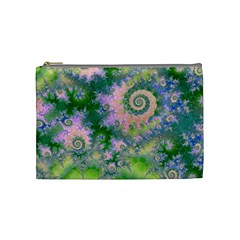 Rose Apple Green Dreams, Abstract Water Garden Cosmetic Bag (Medium) from UrbanLoad.com Front