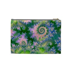 Rose Apple Green Dreams, Abstract Water Garden Cosmetic Bag (Medium) from UrbanLoad.com Back