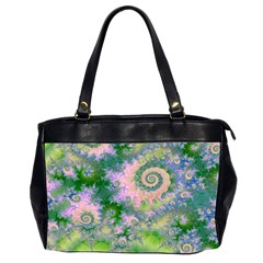 Rose Apple Green Dreams, Abstract Water Garden Oversize Office Handbag (Two Sides) from UrbanLoad.com Front