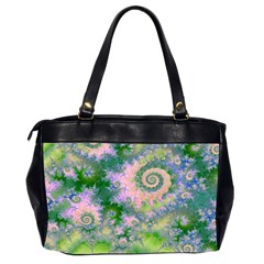Rose Apple Green Dreams, Abstract Water Garden Oversize Office Handbag (Two Sides) from UrbanLoad.com Back