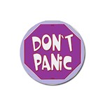 Purple Don t Panic Sign Drink Coasters 4 Pack (Round)