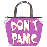 Purple Don t Panic Sign Bucket Handbag