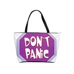 Purple Don t Panic Sign Large Shoulder Bag