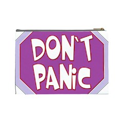 Purple Don t Panic Sign Cosmetic Bag (Large) from UrbanLoad.com Back