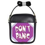Purple Don t Panic Sign Girl s Sling Bag