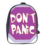 Purple Don t Panic Sign School Bag (XL)
