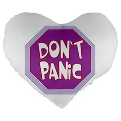 Purple Don t Panic Sign 19  Premium Heart Shape Cushion from UrbanLoad.com Front