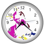 Untitled 3 Colour Wall Clock (Silver)