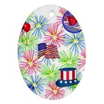 Patriot Fireworks Oval Ornament (Two Sides)