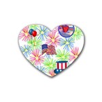 Patriot Fireworks Drink Coasters (Heart)