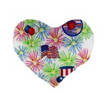 Patriot Fireworks 16  Premium Heart Shape Cushion 