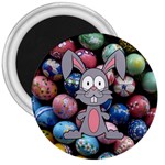 Easter Egg Bunny Treasure 3  Button Magnet