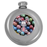 Easter Egg Bunny Treasure Hip Flask (Round)