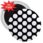 Black And White Polkadot 3  Button Magnet (10 pack)