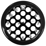 Black And White Polkadot Wall Clock (Black)
