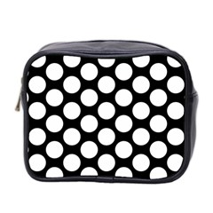 Black And White Polkadot Mini Travel Toiletry Bag (Two Sides) from UrbanLoad.com Front