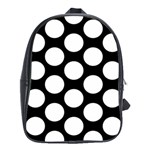 Black And White Polkadot School Bag (XL)