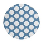 Blue Polkadot Round Ornament